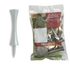 100 NEW MASTERS SILVER GRADUATED TEES 70MM